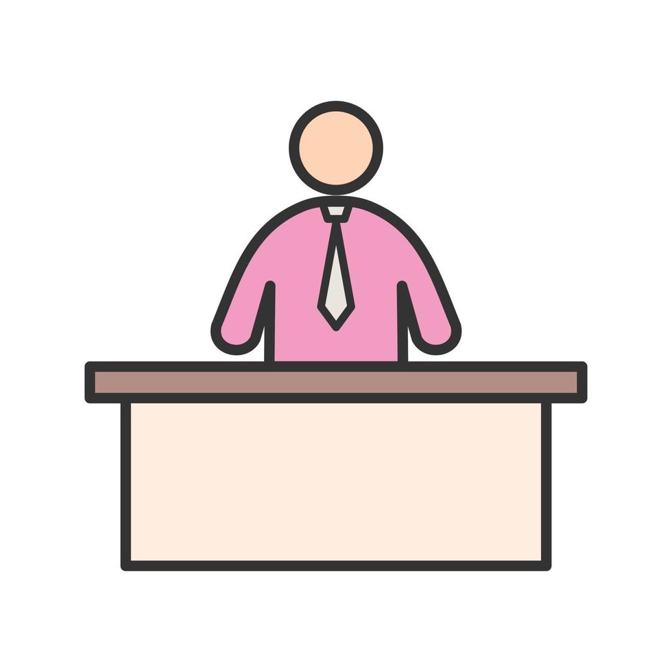 Receptionist Filled Line Icon vector