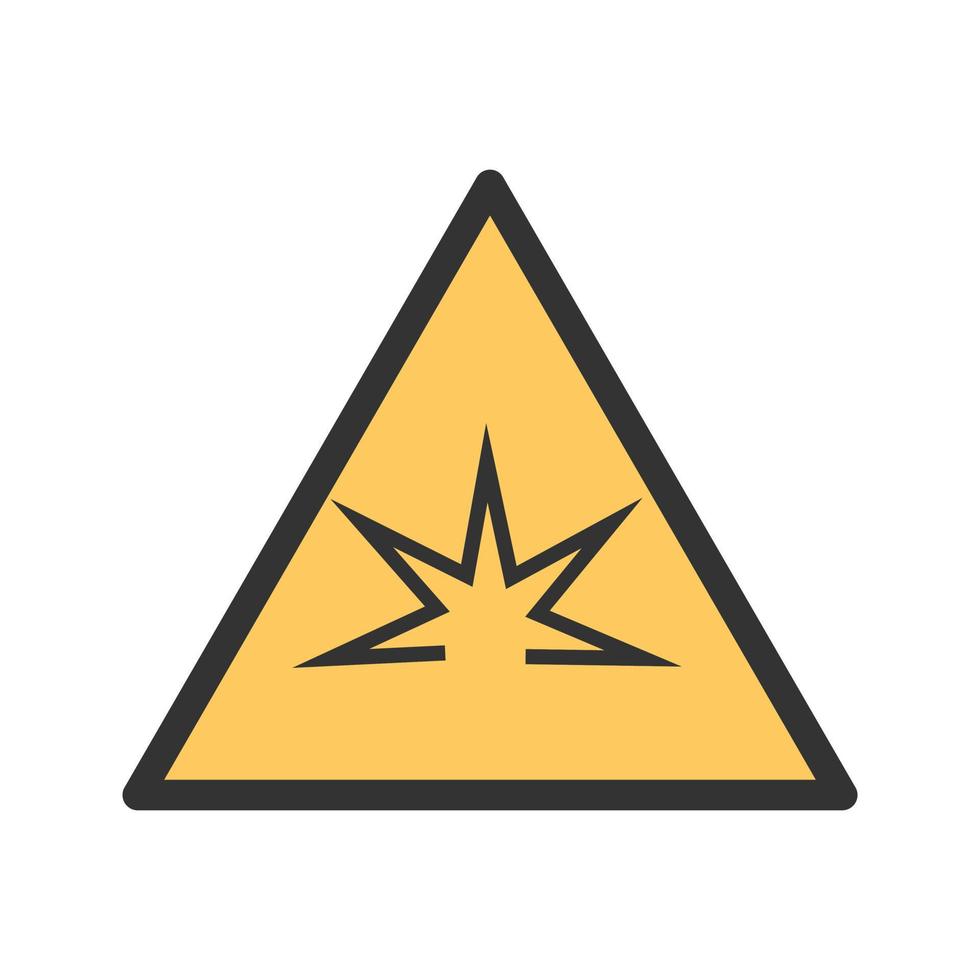 Danger of Welding Flash Filled Line Icon vector