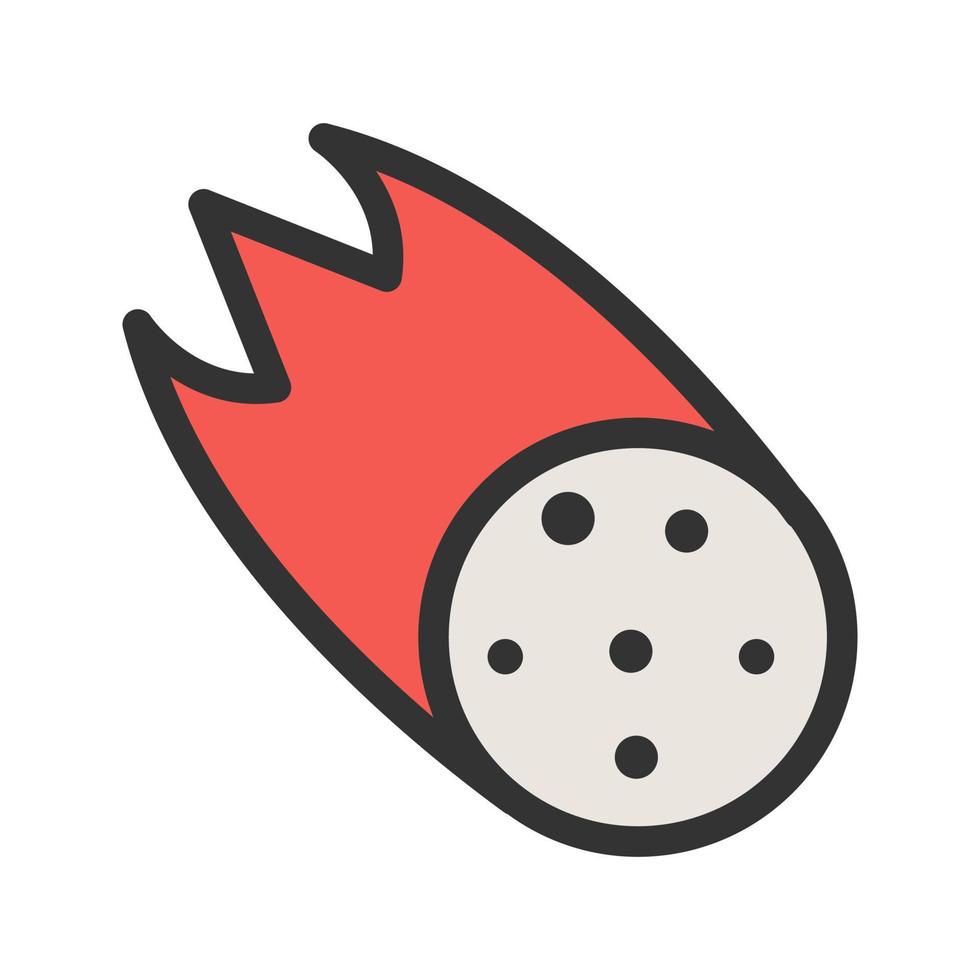 Falling Asteroid Filled Line Icon vector