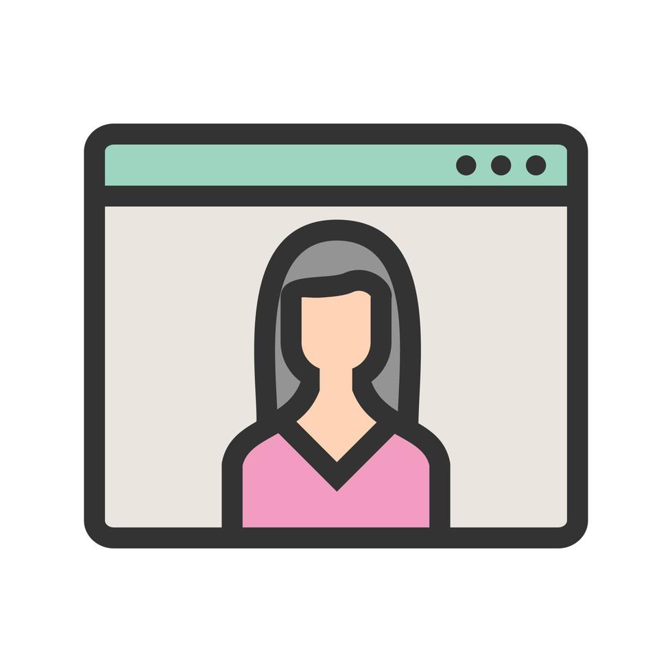 Female Visitor Filled Line Icon vector