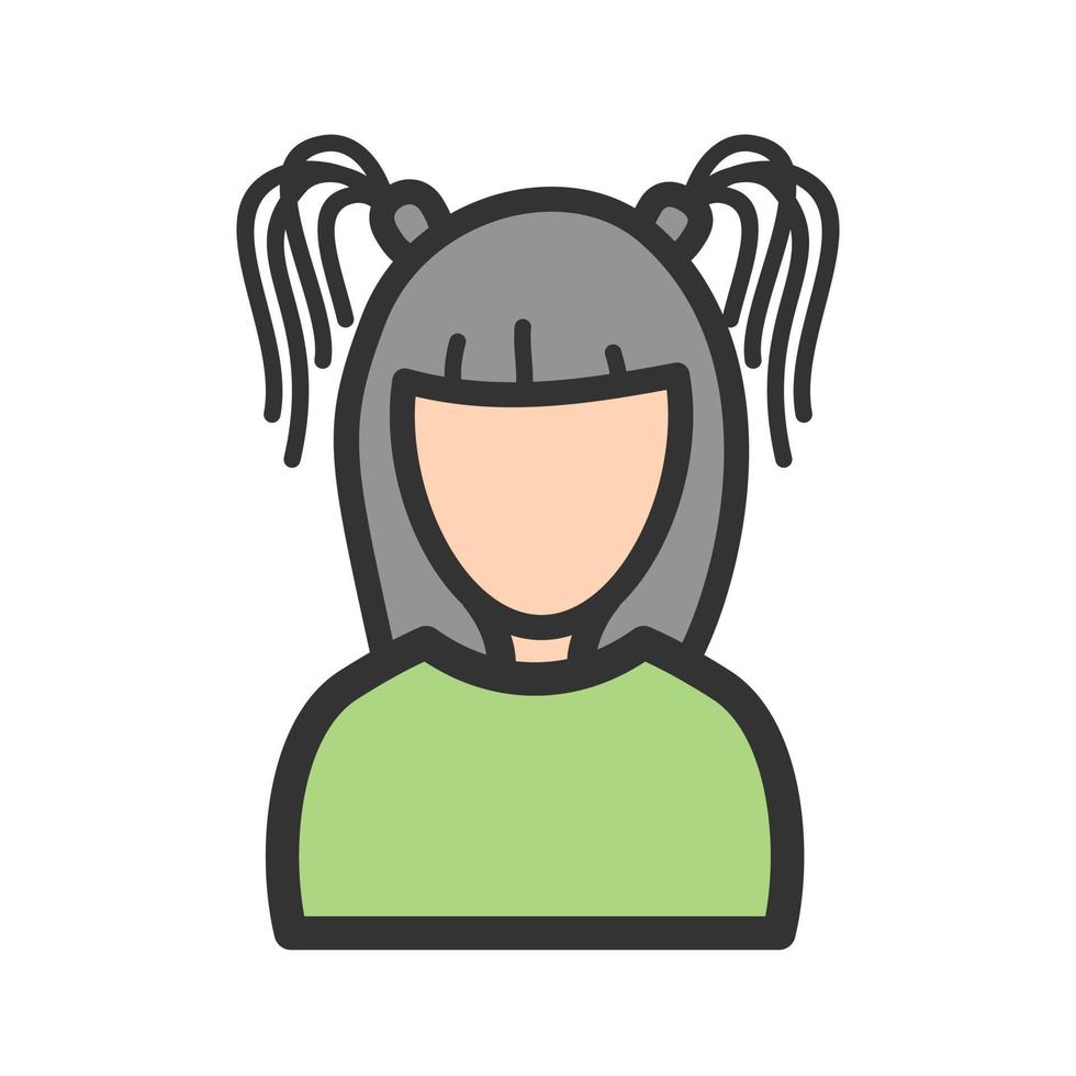 Gothic Girl Filled Line Icon vector