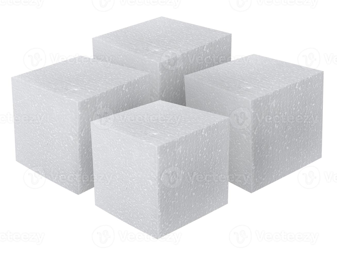 Styrofoam padding for product on white background photo