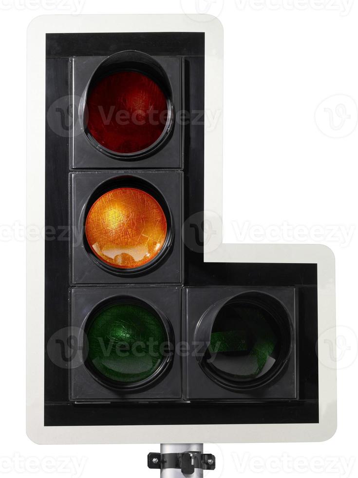 traffic light isolated on white background photo