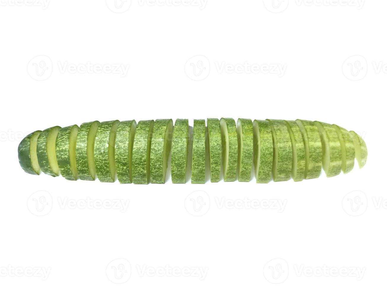 cucumber slice, isolated on a white background photo