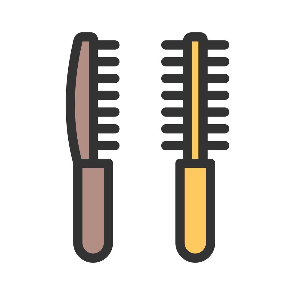 Two Brushes Filled Line Icon vector