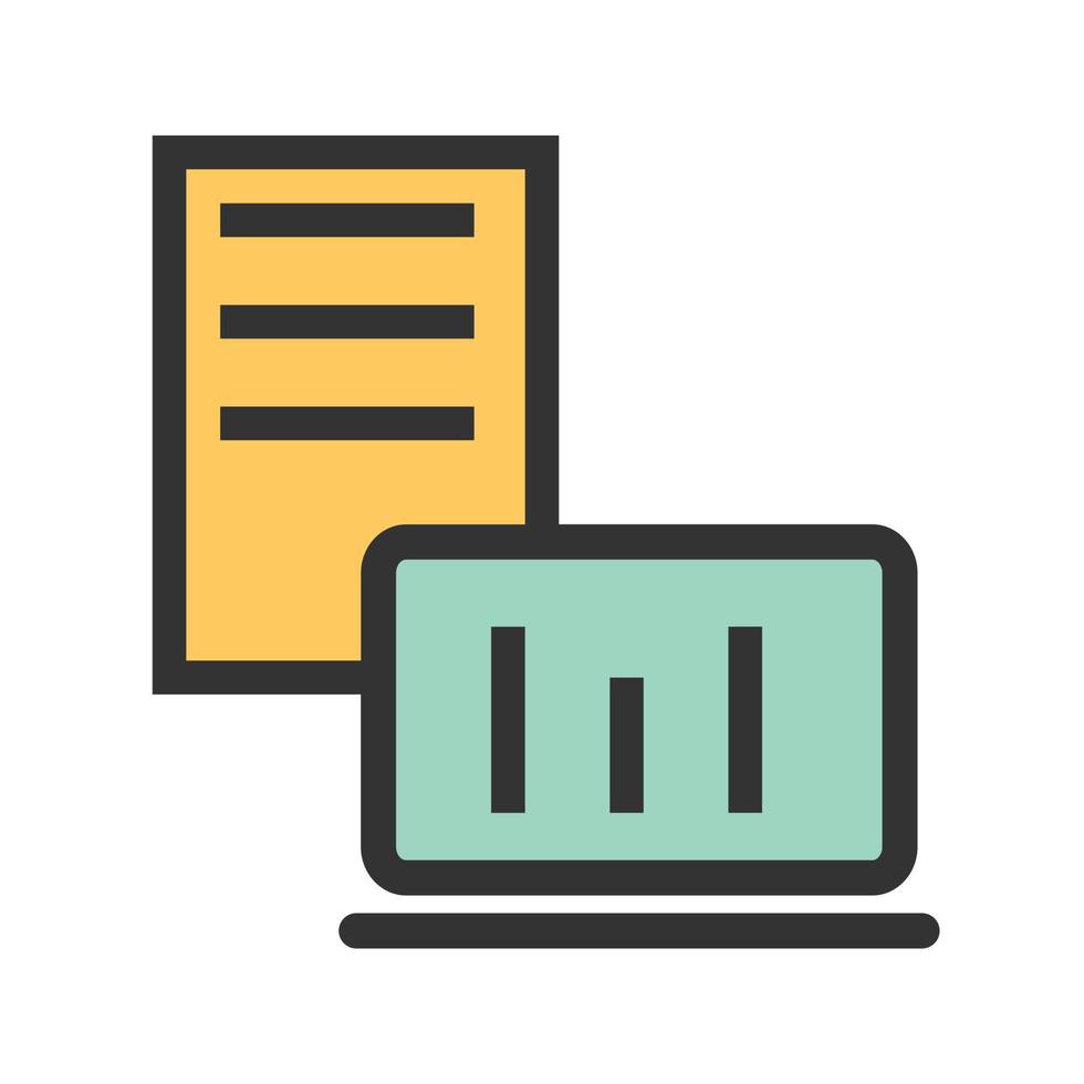 Statistical Report Filled Line Icon vector