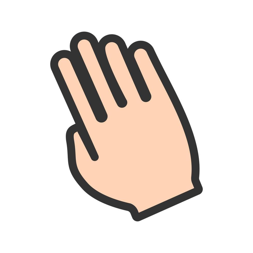 Tilted Hand Filled Line Icon vector