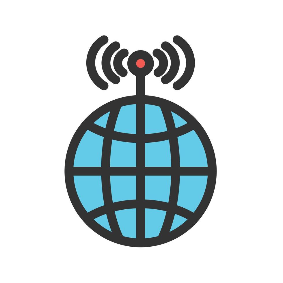 Global Signals Filled Line Icon vector