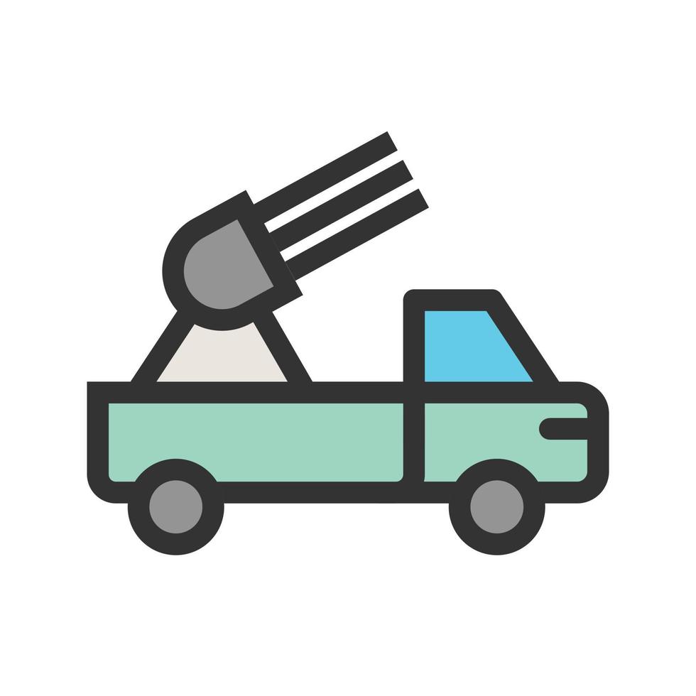 Missile Truck Filled Line Icon vector