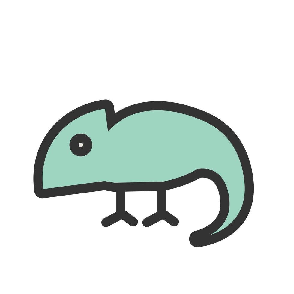 Pet Chameleon Filled Line Icon vector