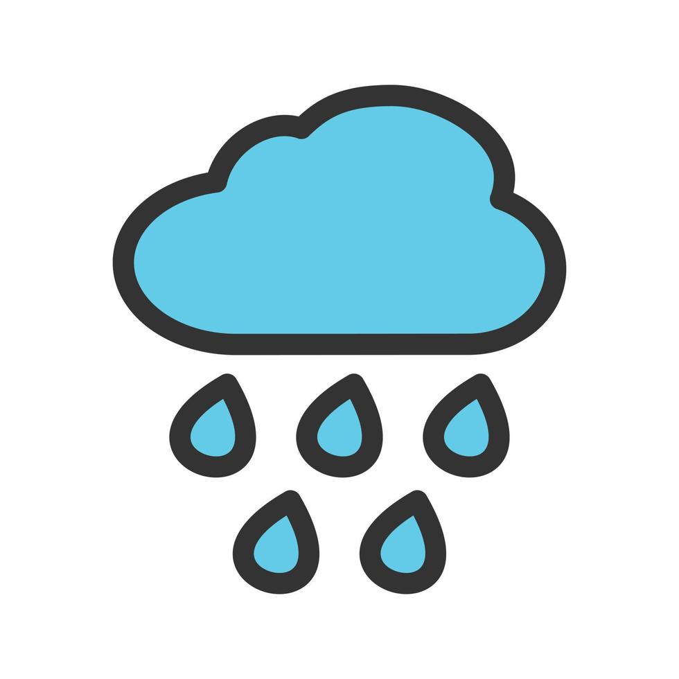 Heavy Rain Filled Line Icon vector