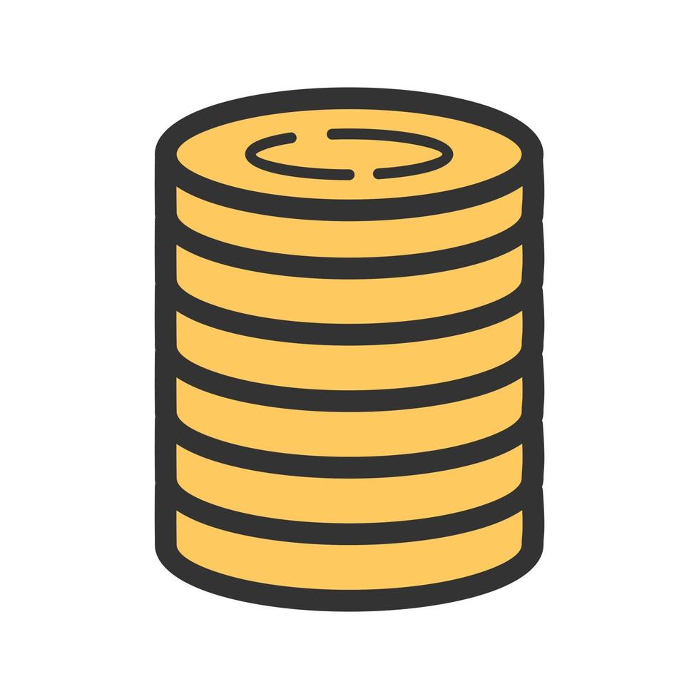 Stack of Coins Filled Line Icon vector