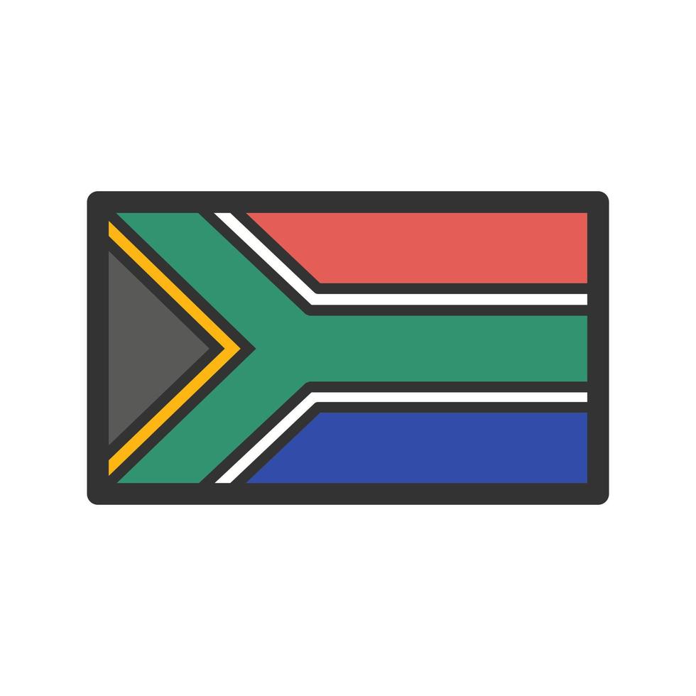 icono de línea llena de Sudáfrica vector