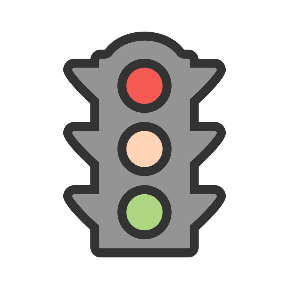 Traffic Signal Filled Line Icon vector