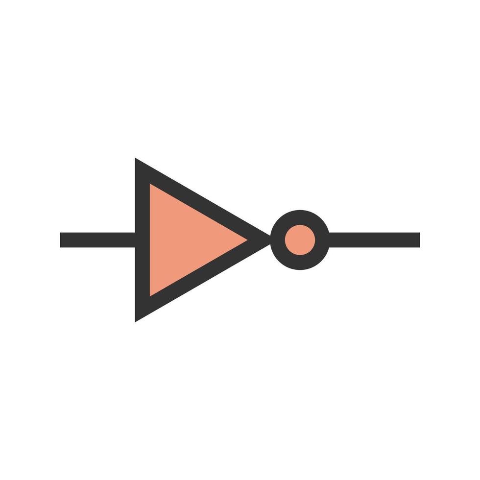 NOT Gate Filled Line Icon vector