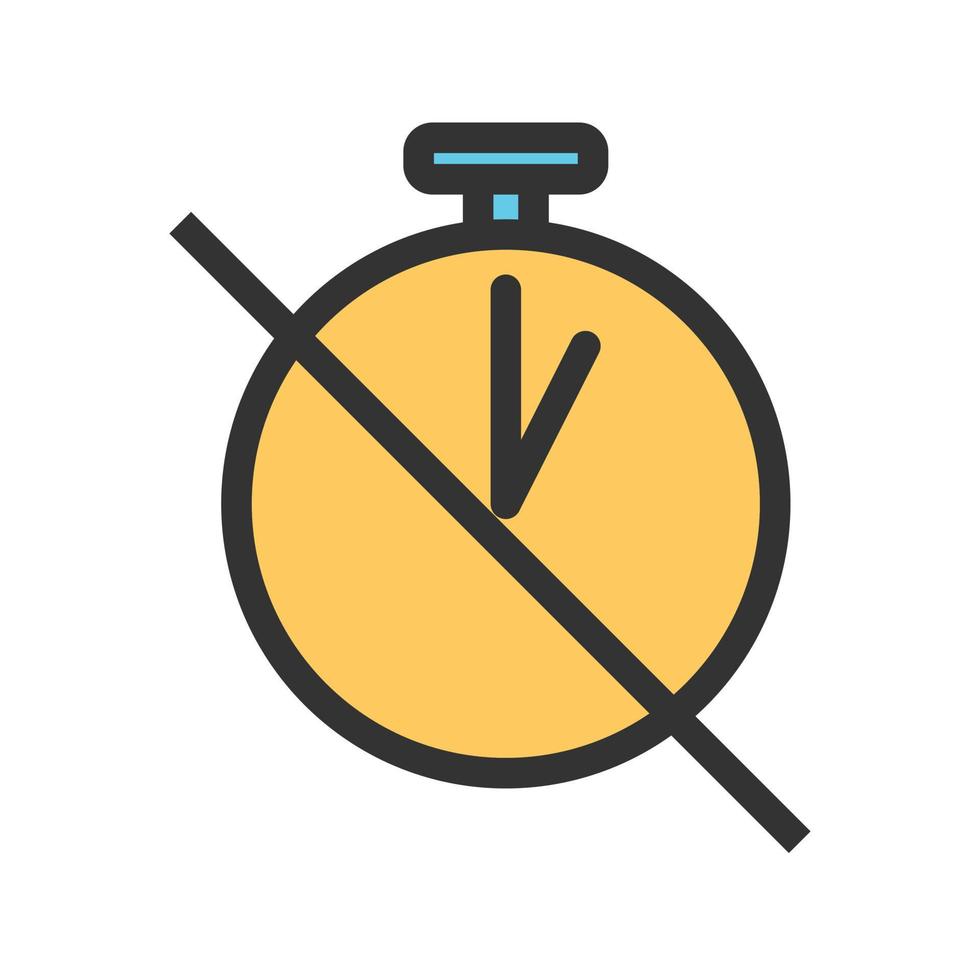 Timer Off Filled Line Icon vector