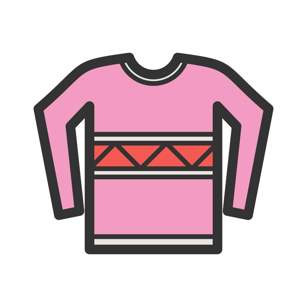 Sweater Filled Line Icon vector