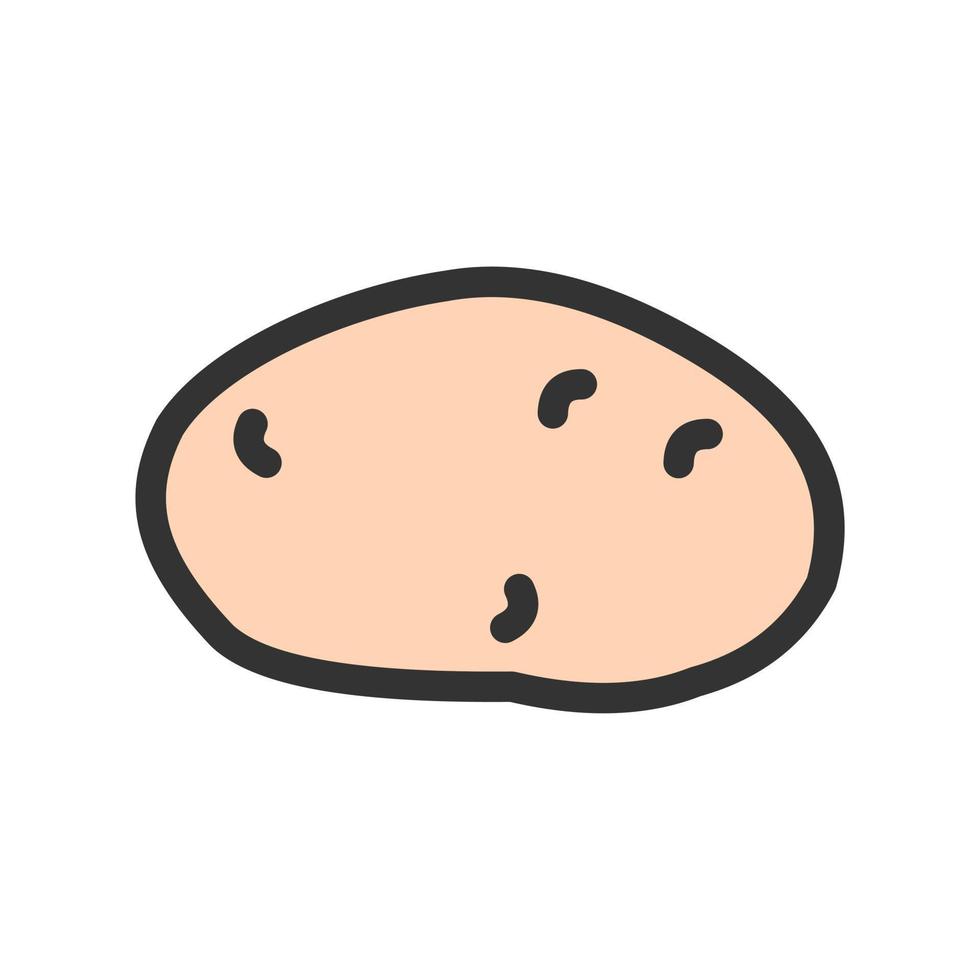 Potato Filled Line Icon vector
