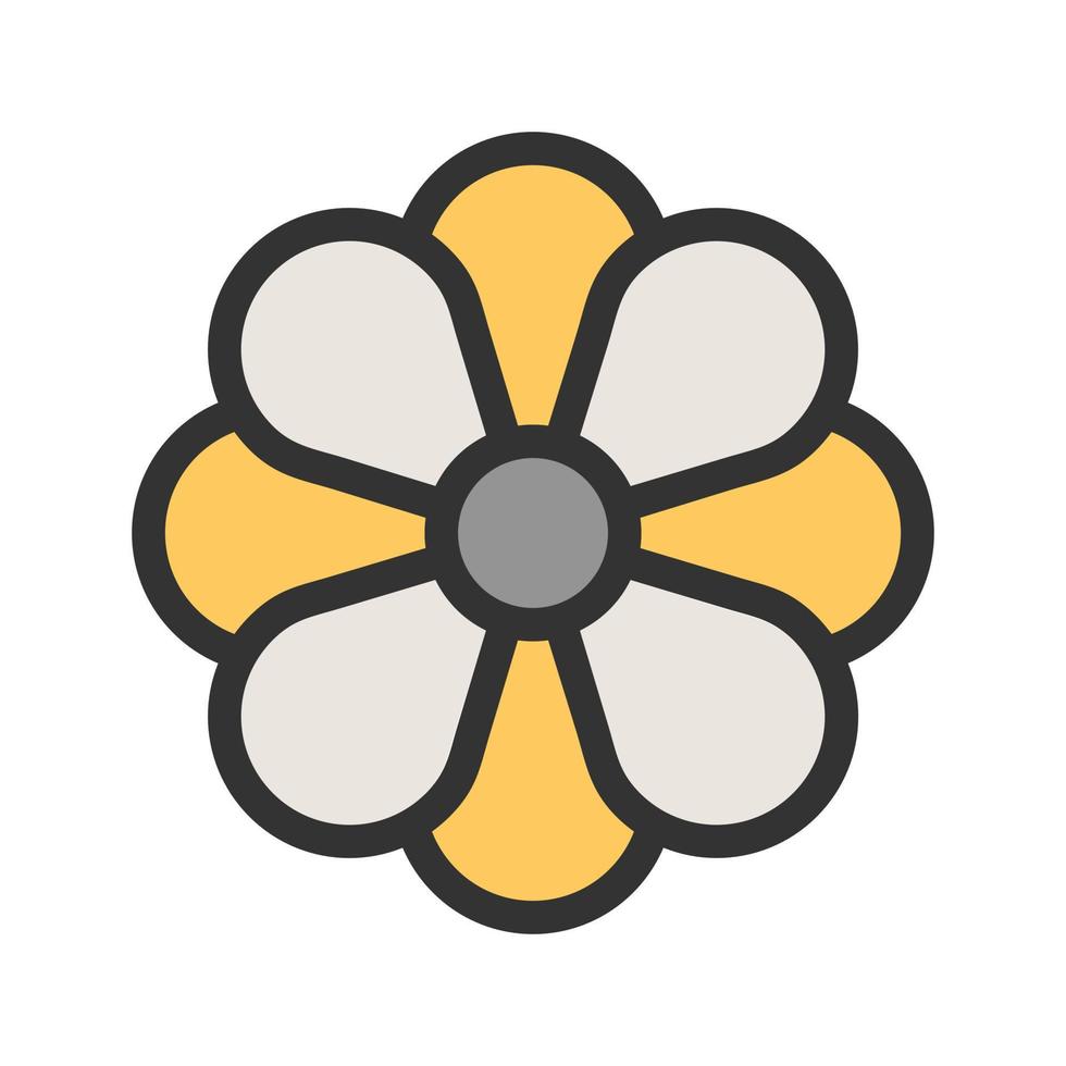 Flower Filled Line Icon vector