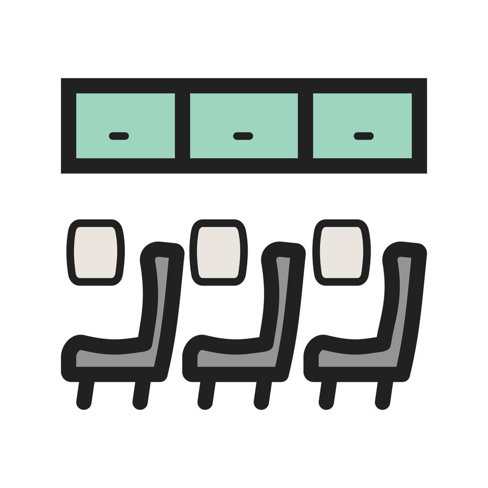 Seats in Plane Filled Line Icon vector