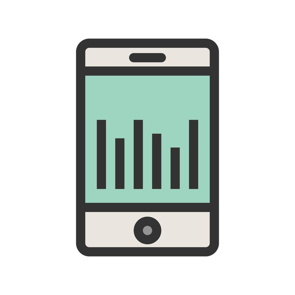 Stats on Cell Filled Line Icon vector