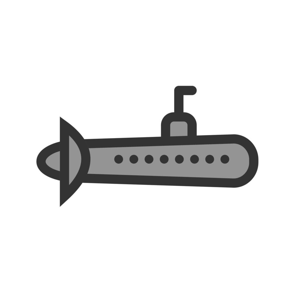 icono de línea llena de submarino vector