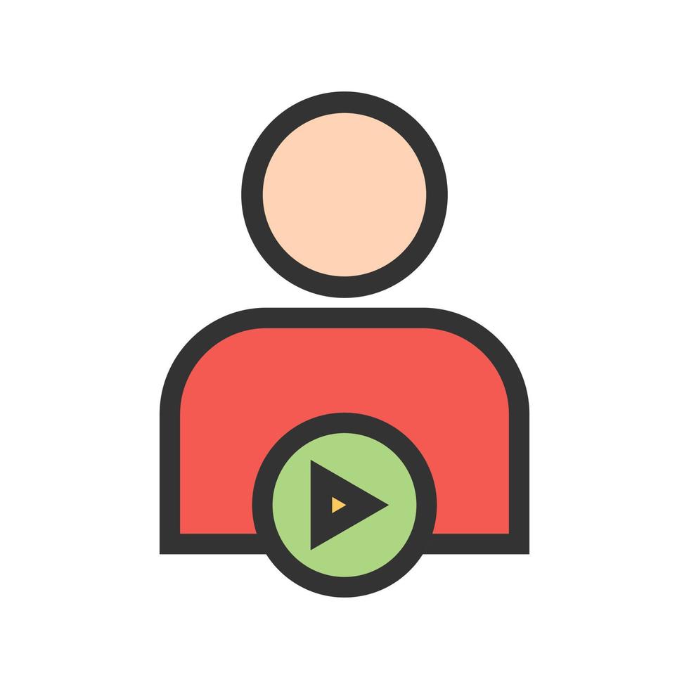 Play Video Lecture Filled Line Icon vector