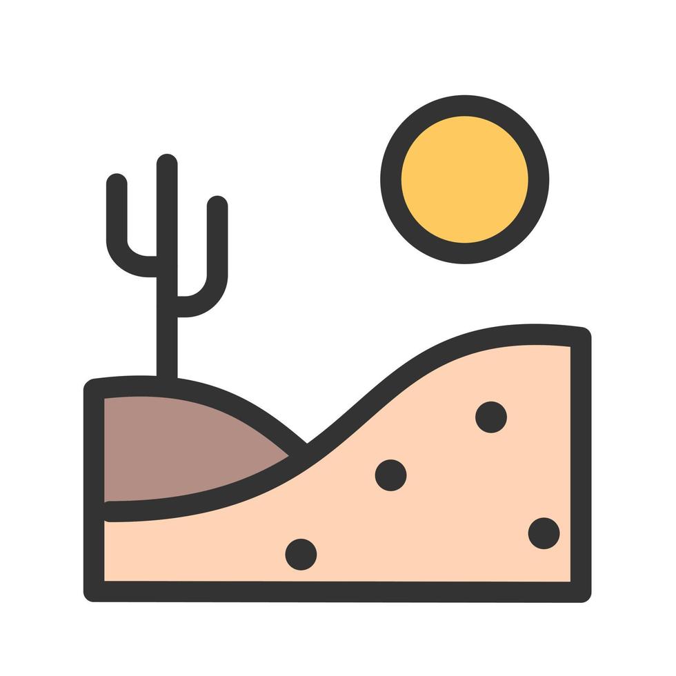 icono de línea llena de desierto vector