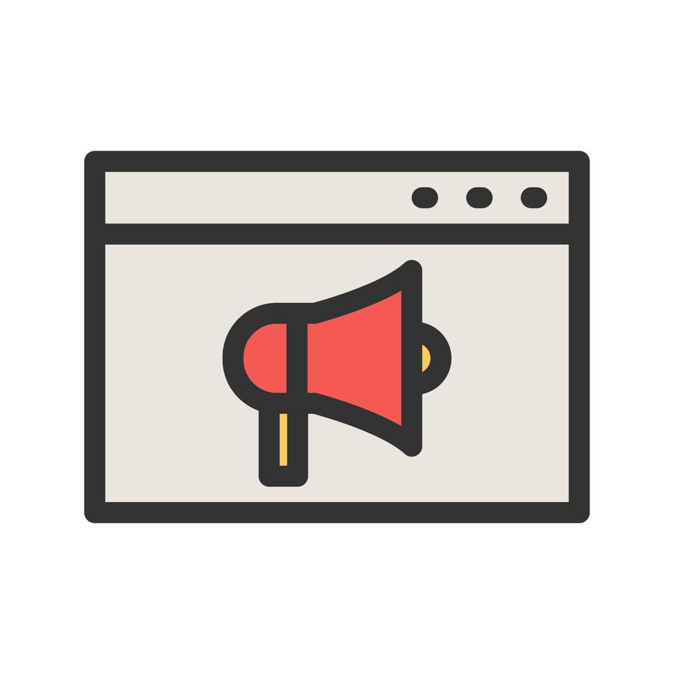Internet Ads Filled Line Icon vector