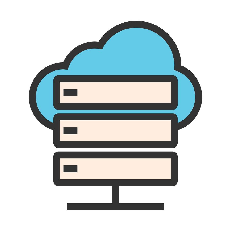 Cloud Computing Filled Line Icon vector