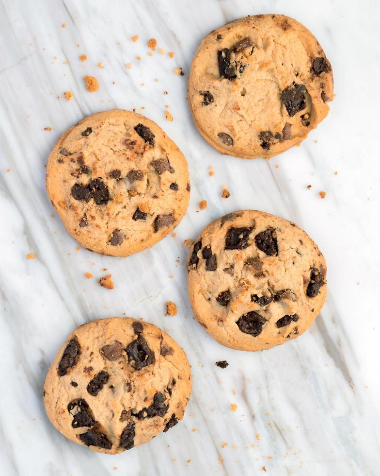 Fresh cookies bread on white background. photo