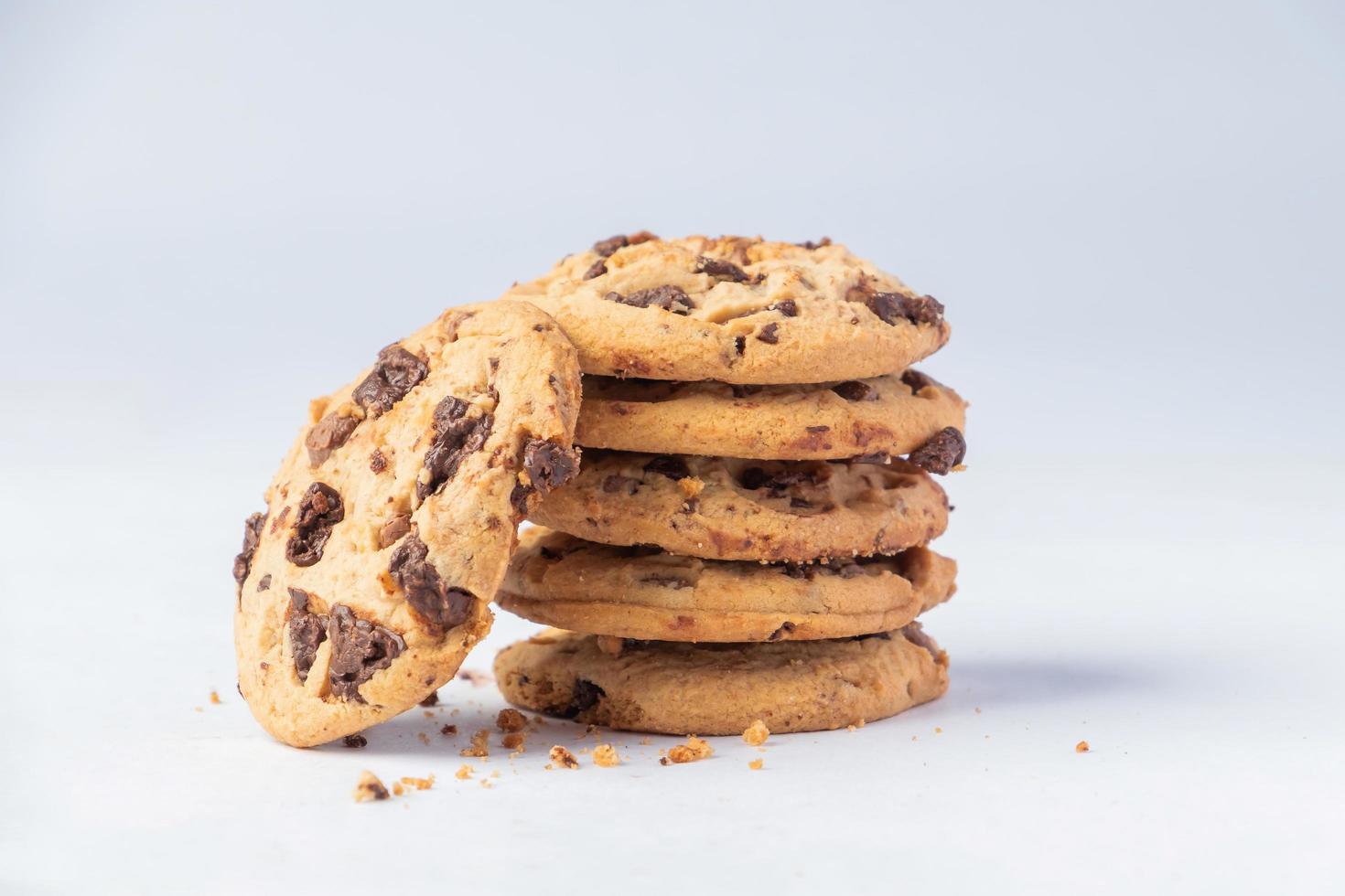 Fresh cookies bread on white background. photo