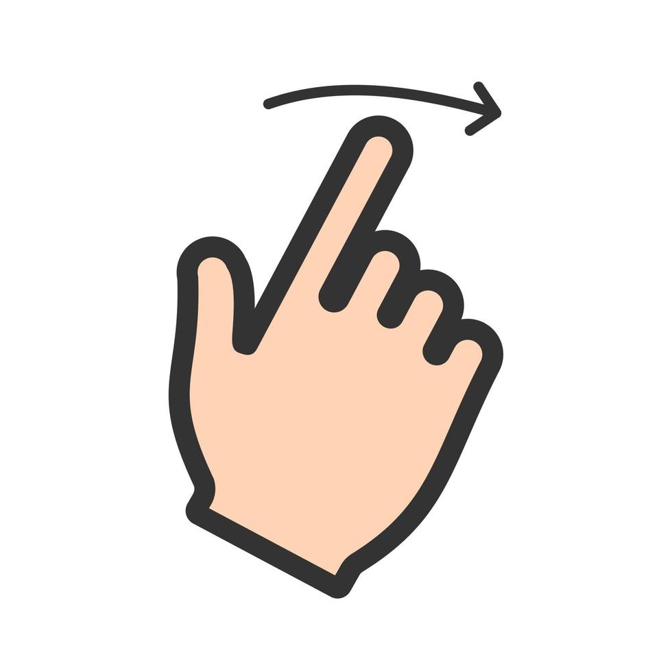 Swipe Right Filled Line Icon vector