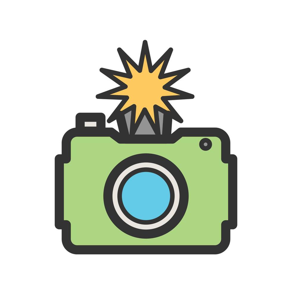 Camera Click Filled Line Icon vector