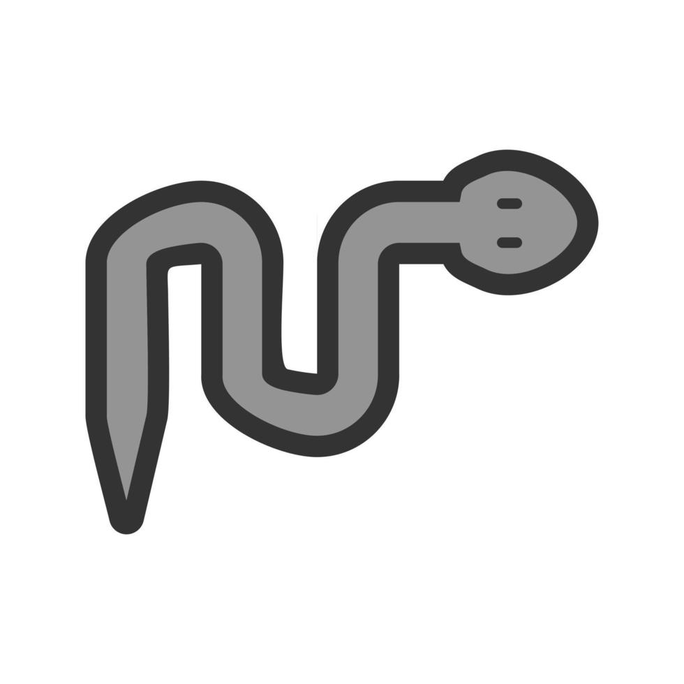 icono de línea llena de serpiente mascota vector