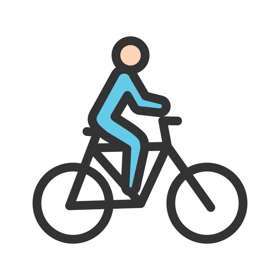 icono de línea llena de ciclismo vector