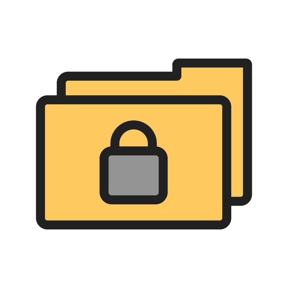 Secret Folder Filled Line Icon vector