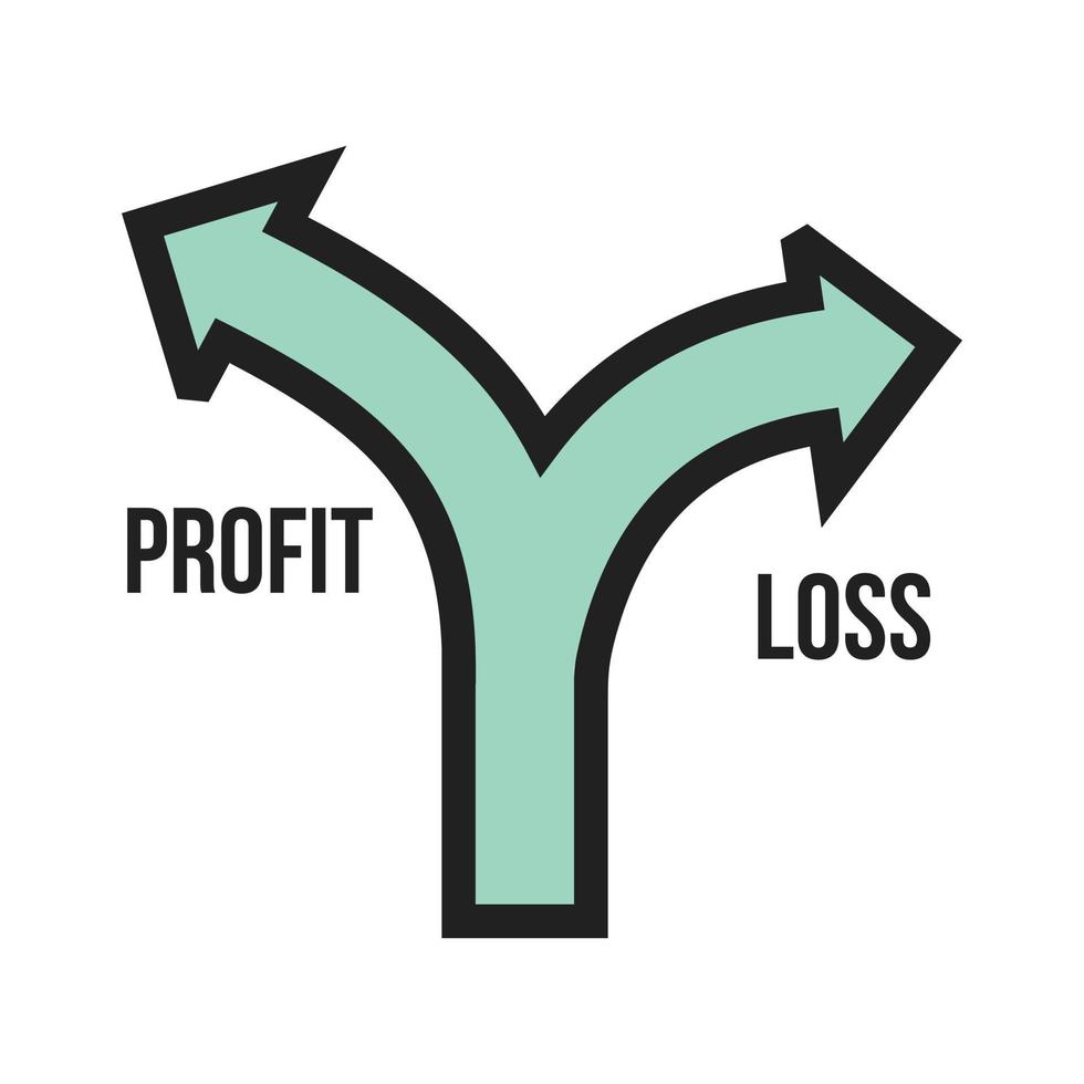 Profit Loss Filled Line Icon vector