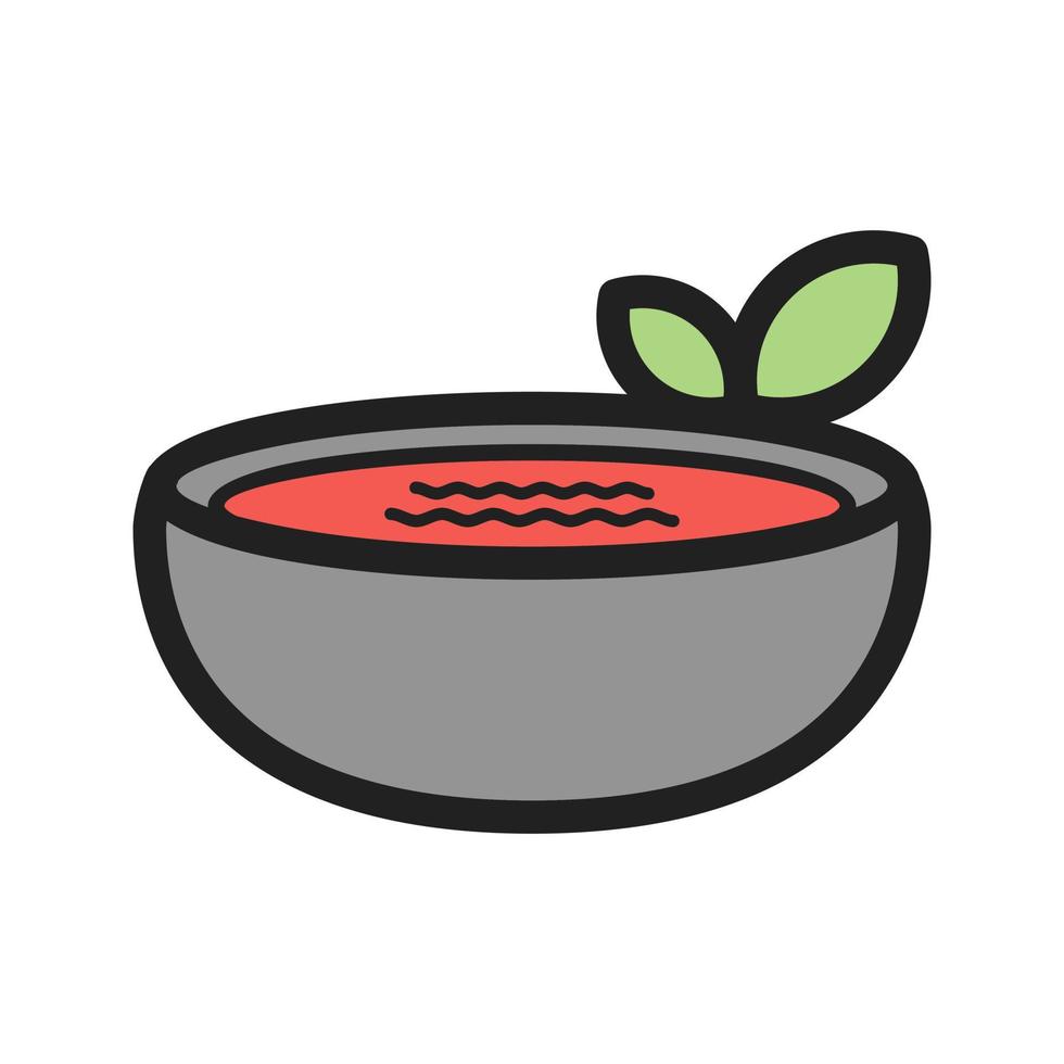 icono de línea llena de gazpacho vector