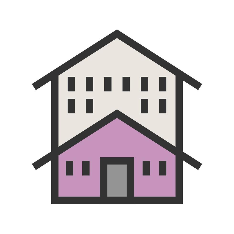 House IV Filled Line Icon vector