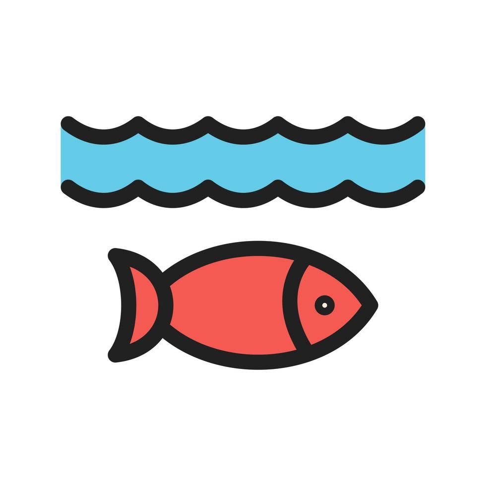 Life Under Water Filled Line Icon vector