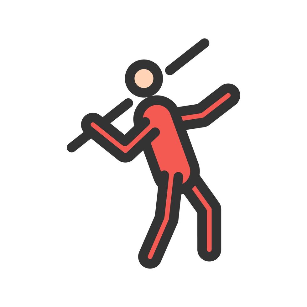 Javelin Throw Filled Line Icon vector