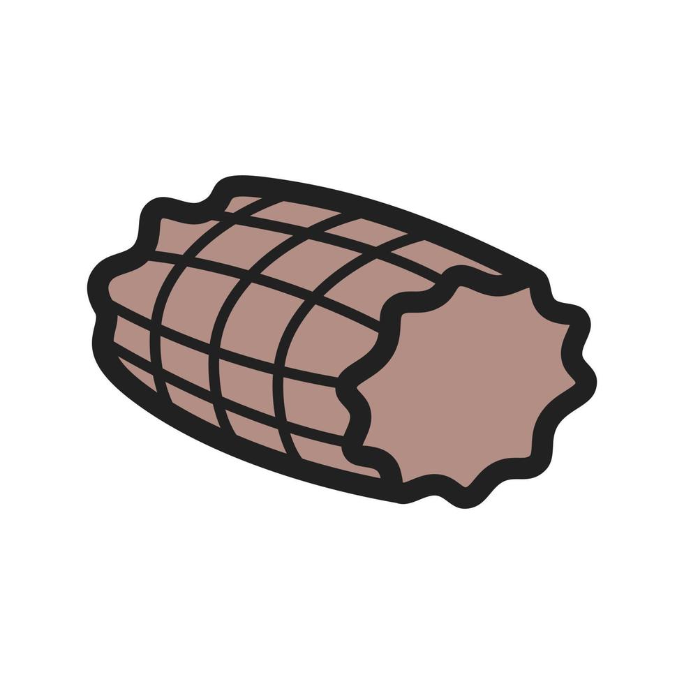 icono de línea llena de jamón ahumado vector