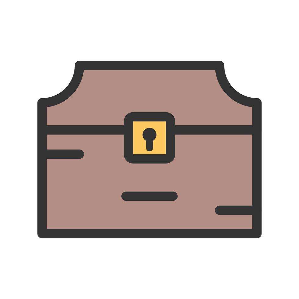 Treasure Chest II Filled Line Icon vector