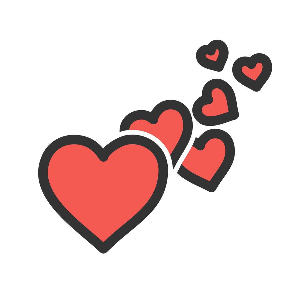 Hearts I Filled Line Icon vector