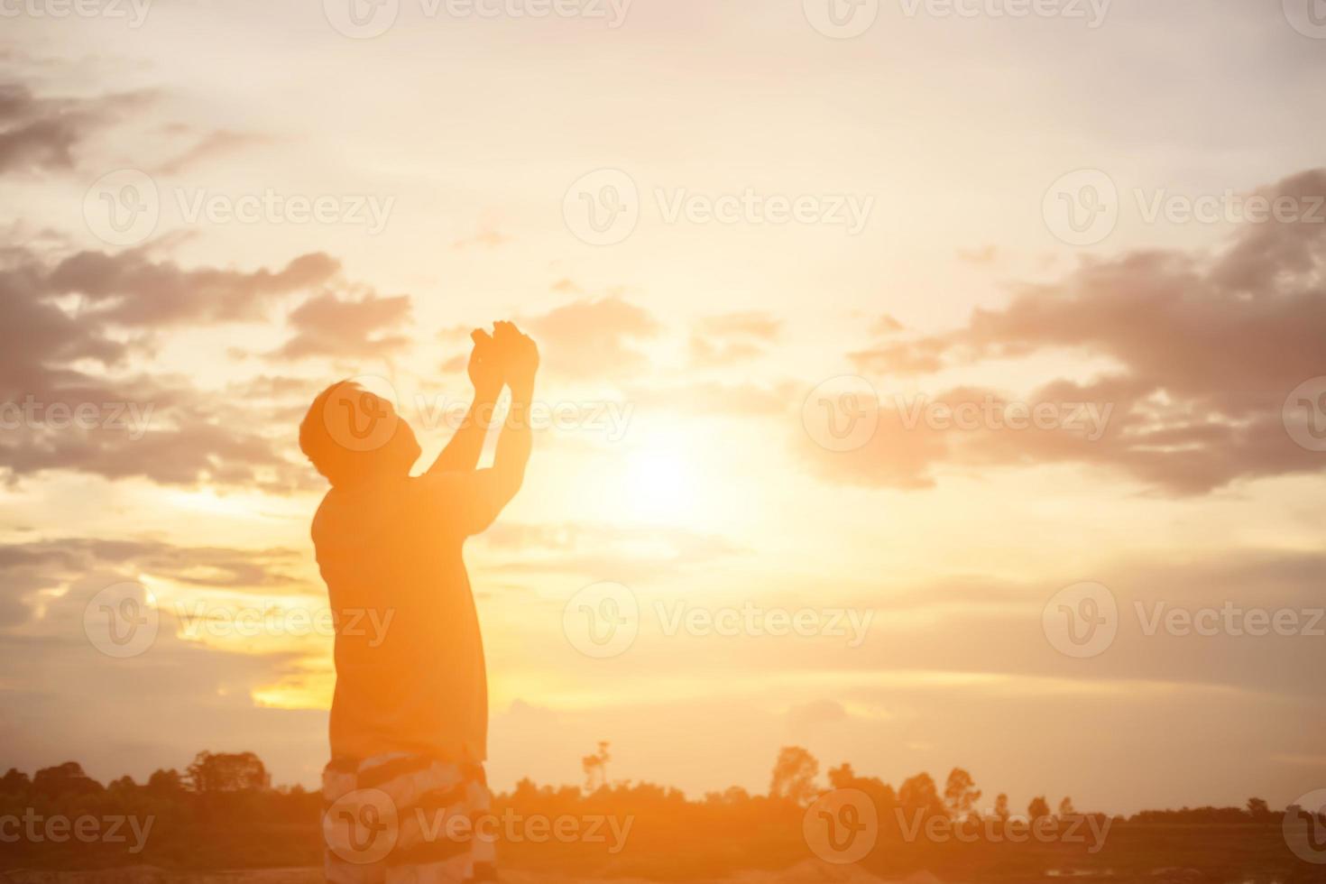 Man in the sunset photo