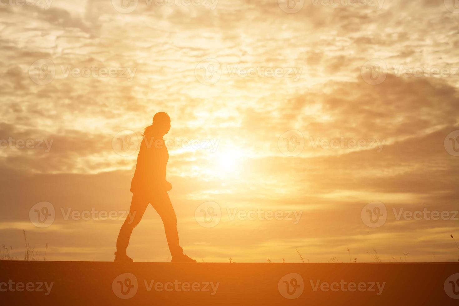 Man in the sunset photo