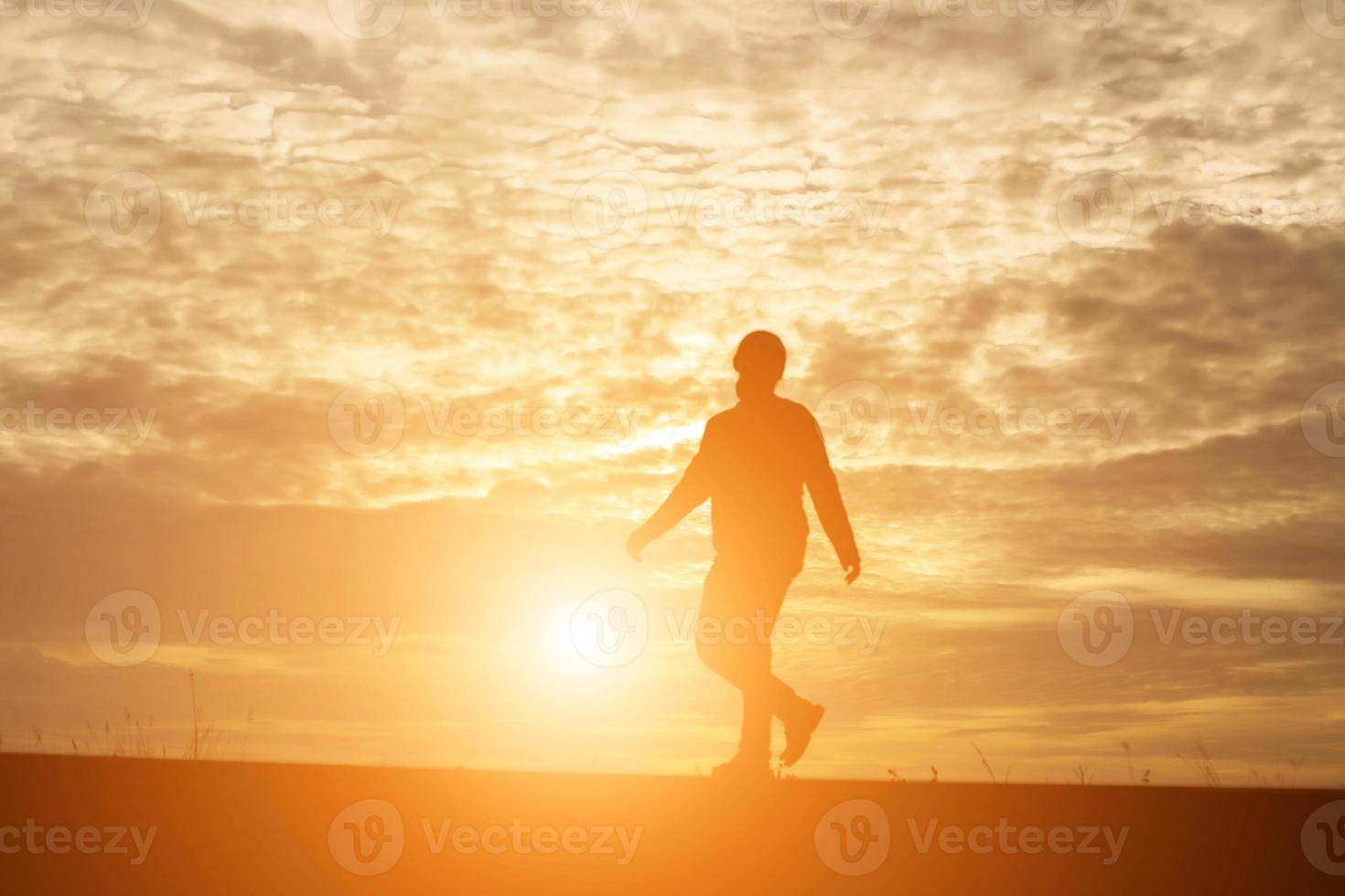 Man in the sunset photo