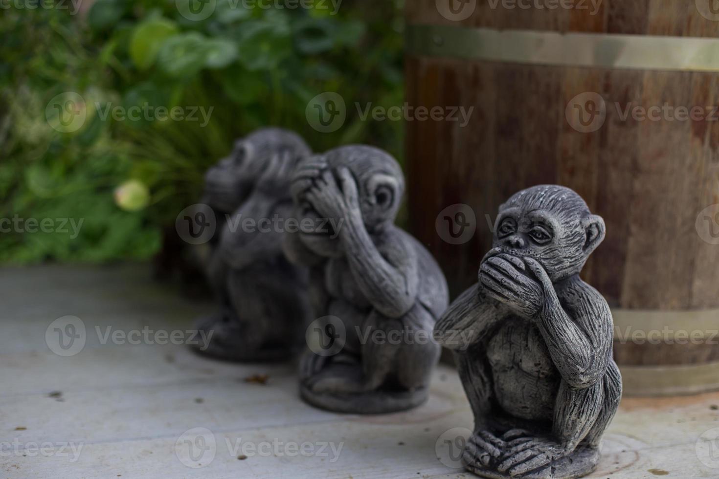 The three wise monkey three mystic apes see no evil hear no evil speak no evil photo