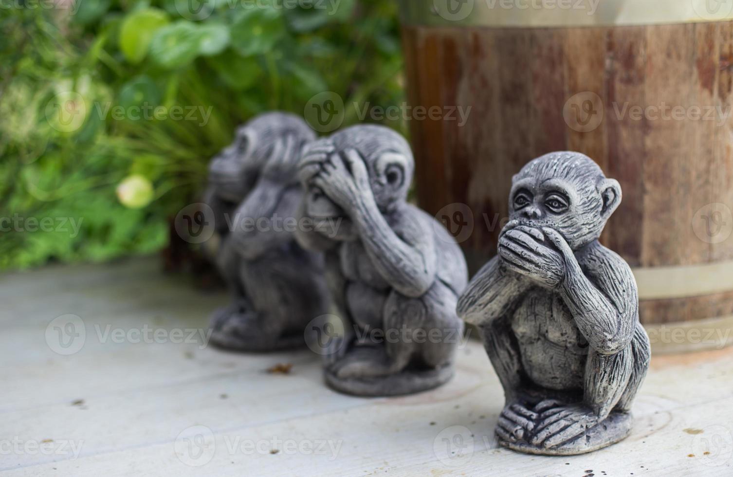 The three wise monkey three mystic apes see no evil hear no evil speak no evil photo